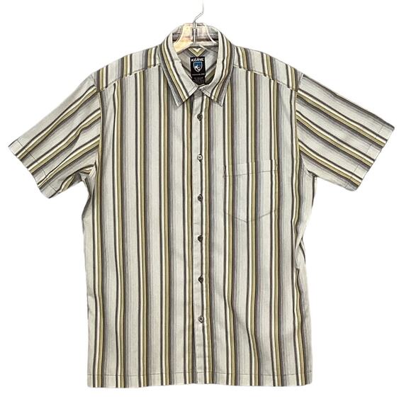 Kuhl Short Sleeve Button Up Striped Shirt Size L Outdoor Hiking Sportsman Gorp - Picture 1 of 16